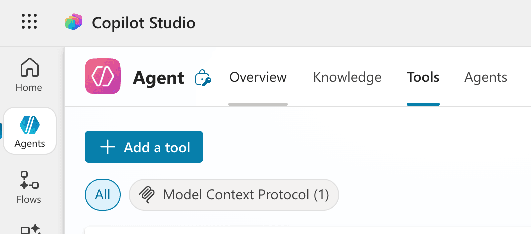 Step 1: Navigate to the Tools menu in Copilot Studio